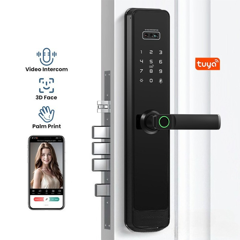 Smart Home Battery Camera - EGFirtor Semi-automaticTuya Fingerprint Password Lock Home