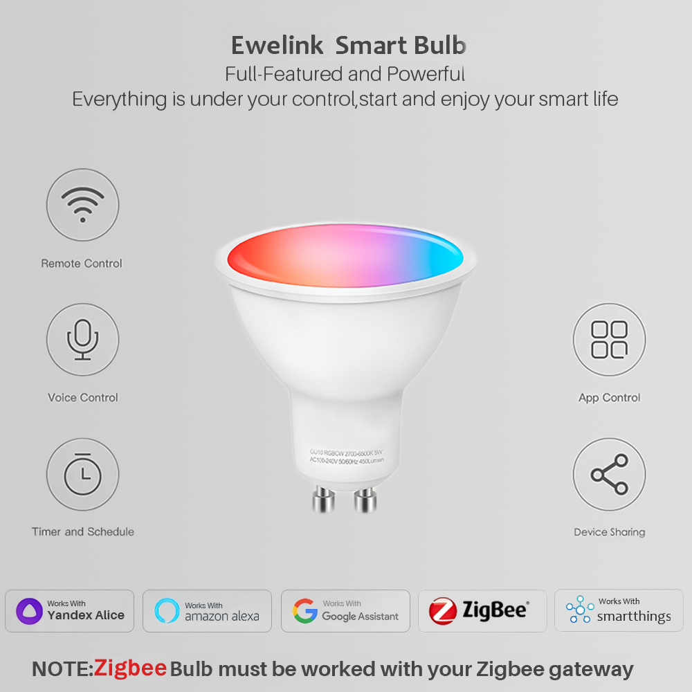 Ewelink GU10 Zigbee LED Bulbs  - đánh giá và giá Smart Home Samsung