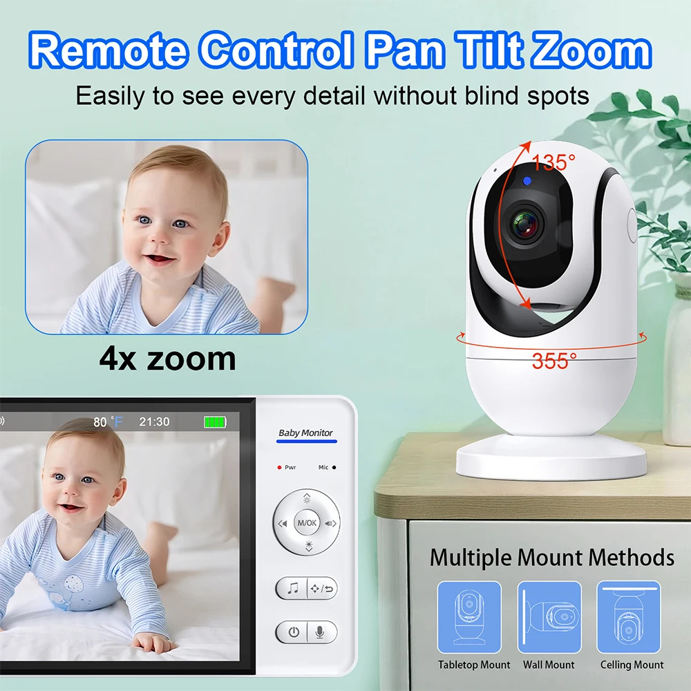 No WiFi 7 Inch Baby Monitor 2- - đánh giá và giá Smart Home Battery Camera