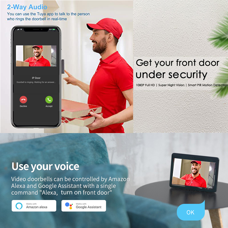 Tuya Smart 1080P Doorbell Came - đánh giá và giá Smart Home Battery Camera