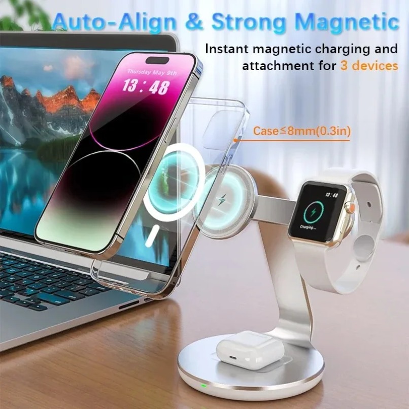 3 in 1 Wireless Charger Stand  - đánh giá và giá Smart Home Apple